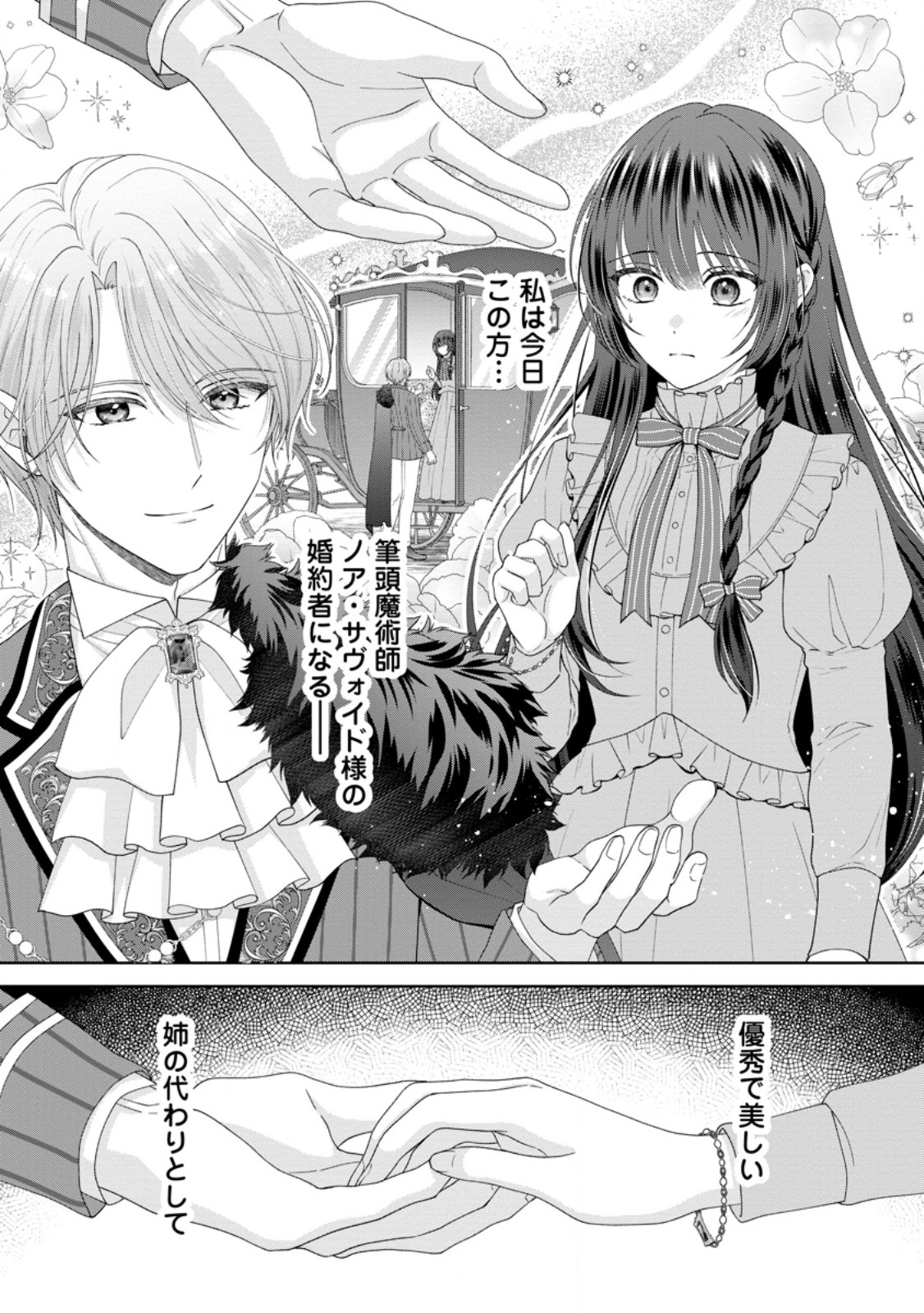 Ane no Koto ga Suki na Hittou Majutsushi-sama ni Migawari de Yomeidara, Naze ka Watashi ga Dekiaisaremashita!? - Chapter 1 - Page 1