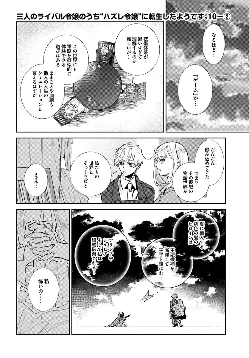 Sannin no Rival Reijou no Uchi Hazure Reijou ni Tensei Shita you desu. – Zense wa Byoujaku deshita ga, Iyashi no Mahou de Kondo wa Watashi ga Tasukemasu - Chapter 10.2 - Page 1