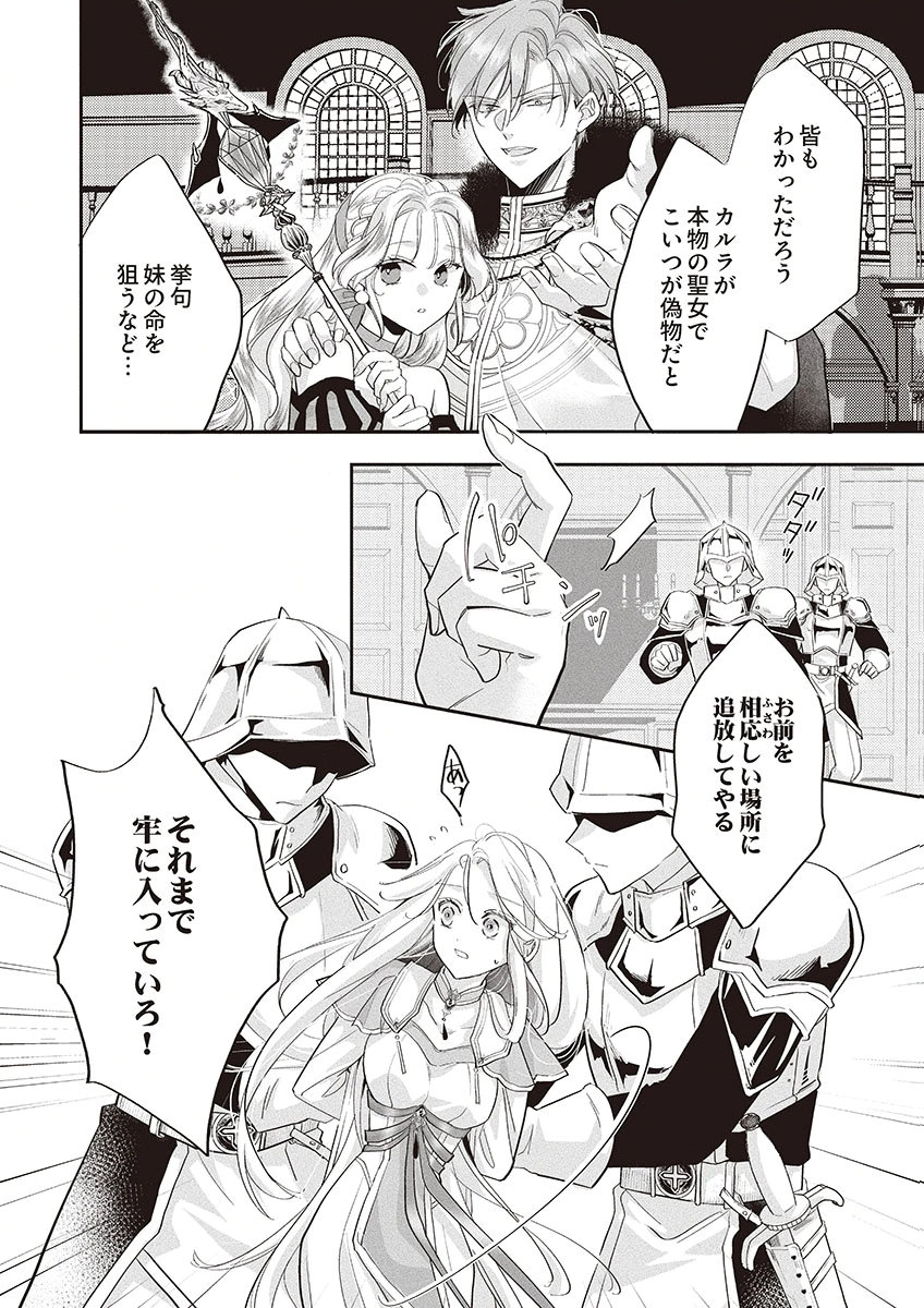 Nisemono da to Tekikoku ni Tsuihousaremashita ga, Douyara Honmono Seijo wa Watashi no You Desu - Chapter 1 - Page 8