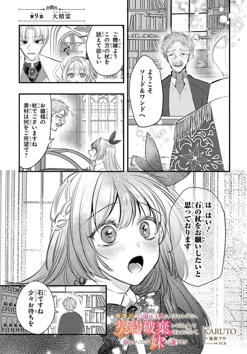 Seirei ni "Omae wa Shujin ni Fusawashikunai, Keiyaku Haki shite kure!' to Iwareta node, Hoshigatteiru Imouto ni Yuzurimasu - Chapter 9.1 - Page 1